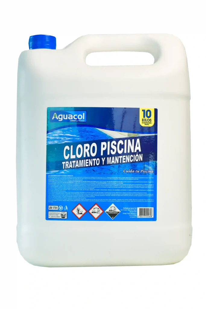 Cloro Líquido para Piscina Aguacol 10 Lt